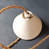 Suspension en opaline blanche et jaune diabolo