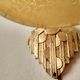 Art deco sconce, golden brass and yellow speckled Clichy glass globe