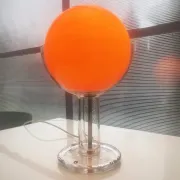 Rare glass art lamp by Eva Englund for Pukeberg from the 1970s.