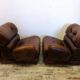 Vintage brown leather sofa 2 modules