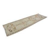 Tapis Oushak décoratif blanc fait main, référence 2079
