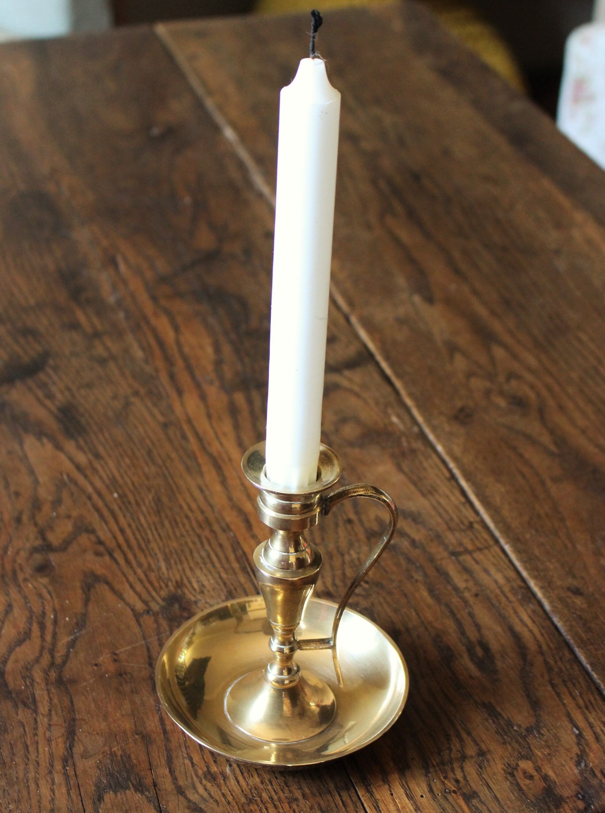 Brass candle holder cellar rat