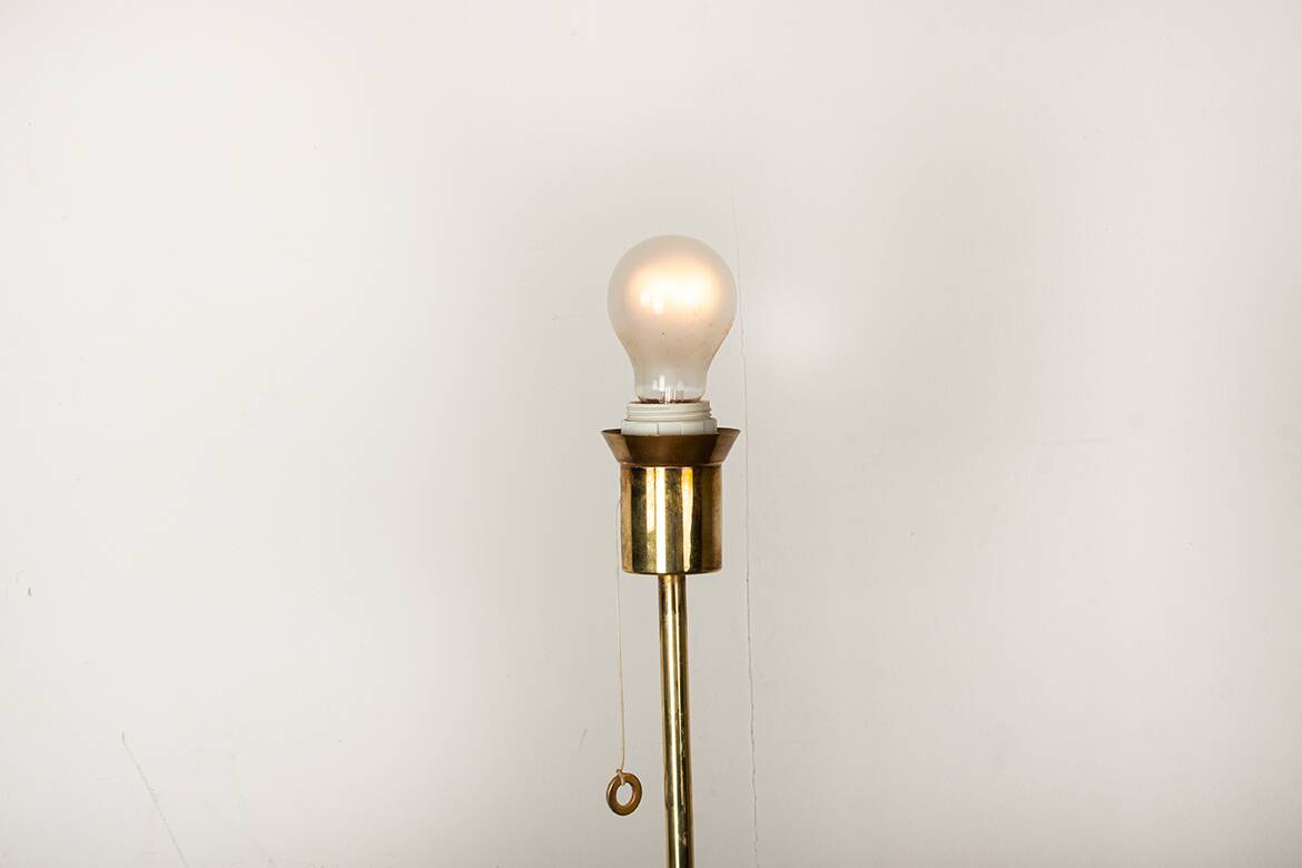 Swedish brass floor lamp, cast iron base, model G 019 by Bergboms 1960