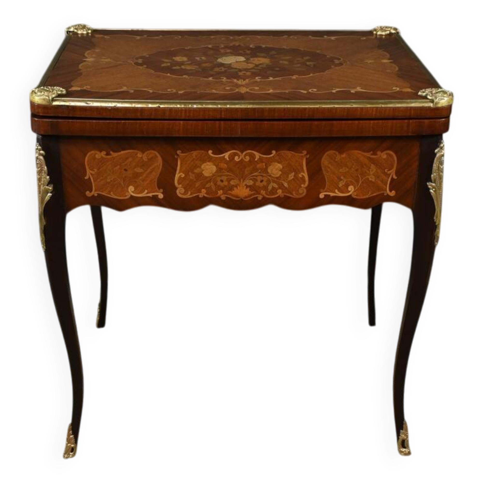 Mahogany Games Table, Louis XV/Louis XVI Transition Style – Late 19th Century