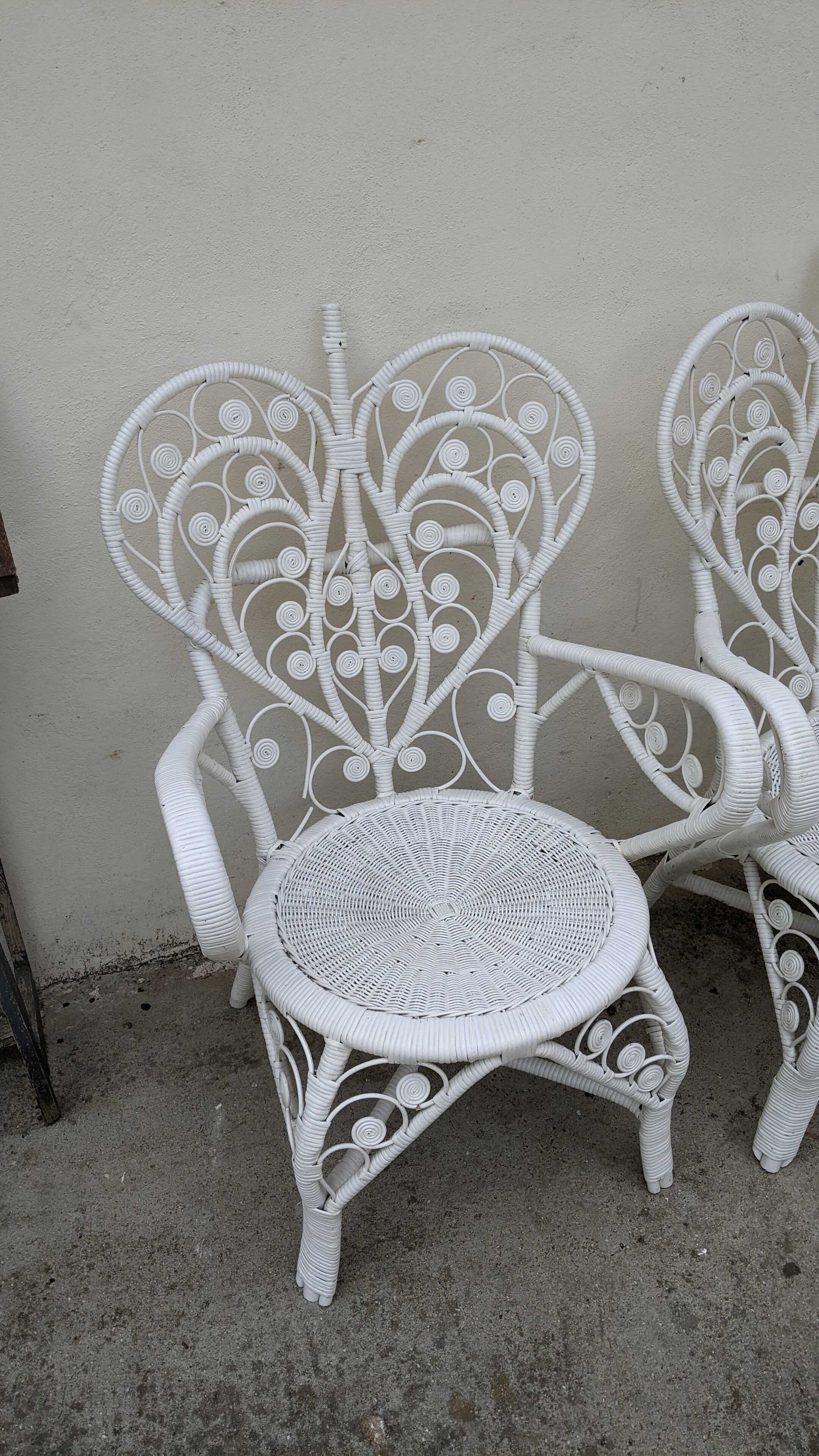 Peacock rattan armchairs