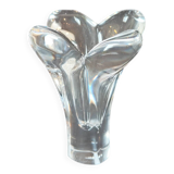 Bayel crystal vase – floral pattern – French glassware