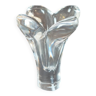 Bayel crystal vase – floral pattern – French glassware