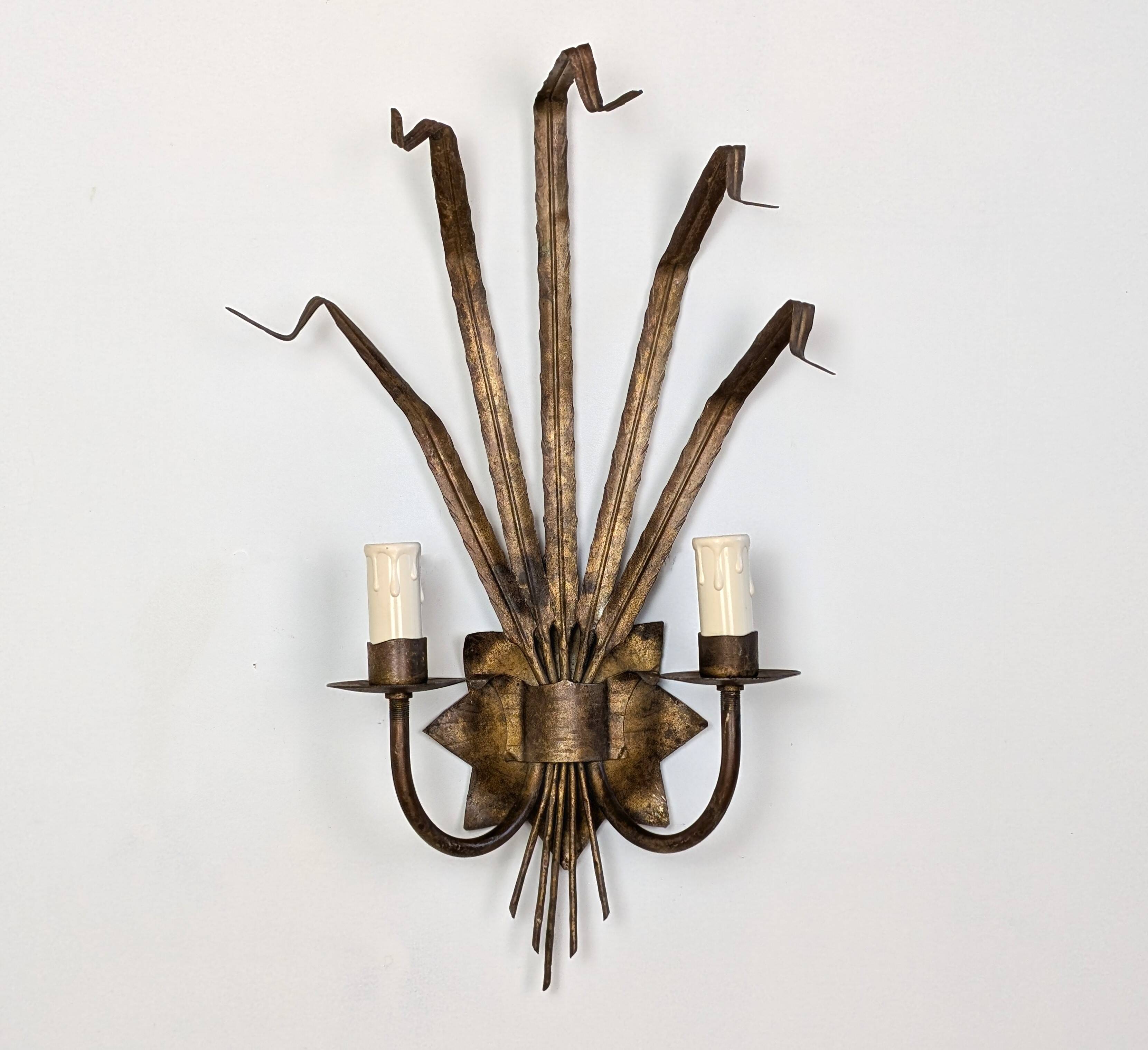 Gold leaf wall light