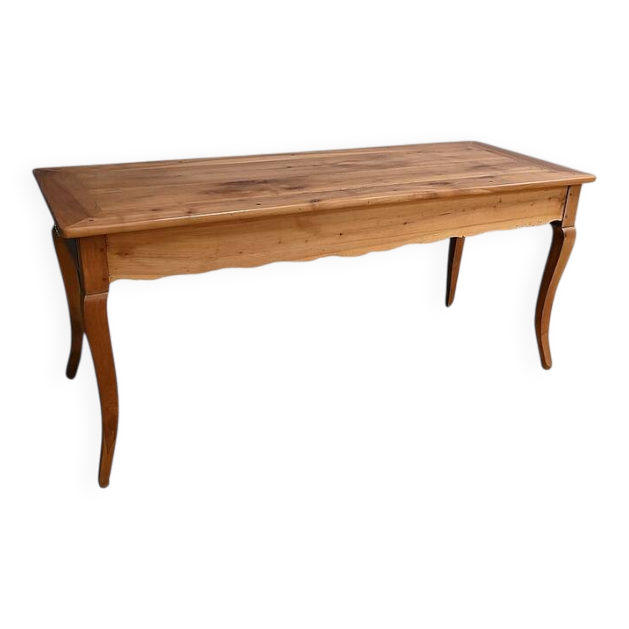 Farmhouse table in blond cherry, Louis XV style – 2nd part of the 19th century