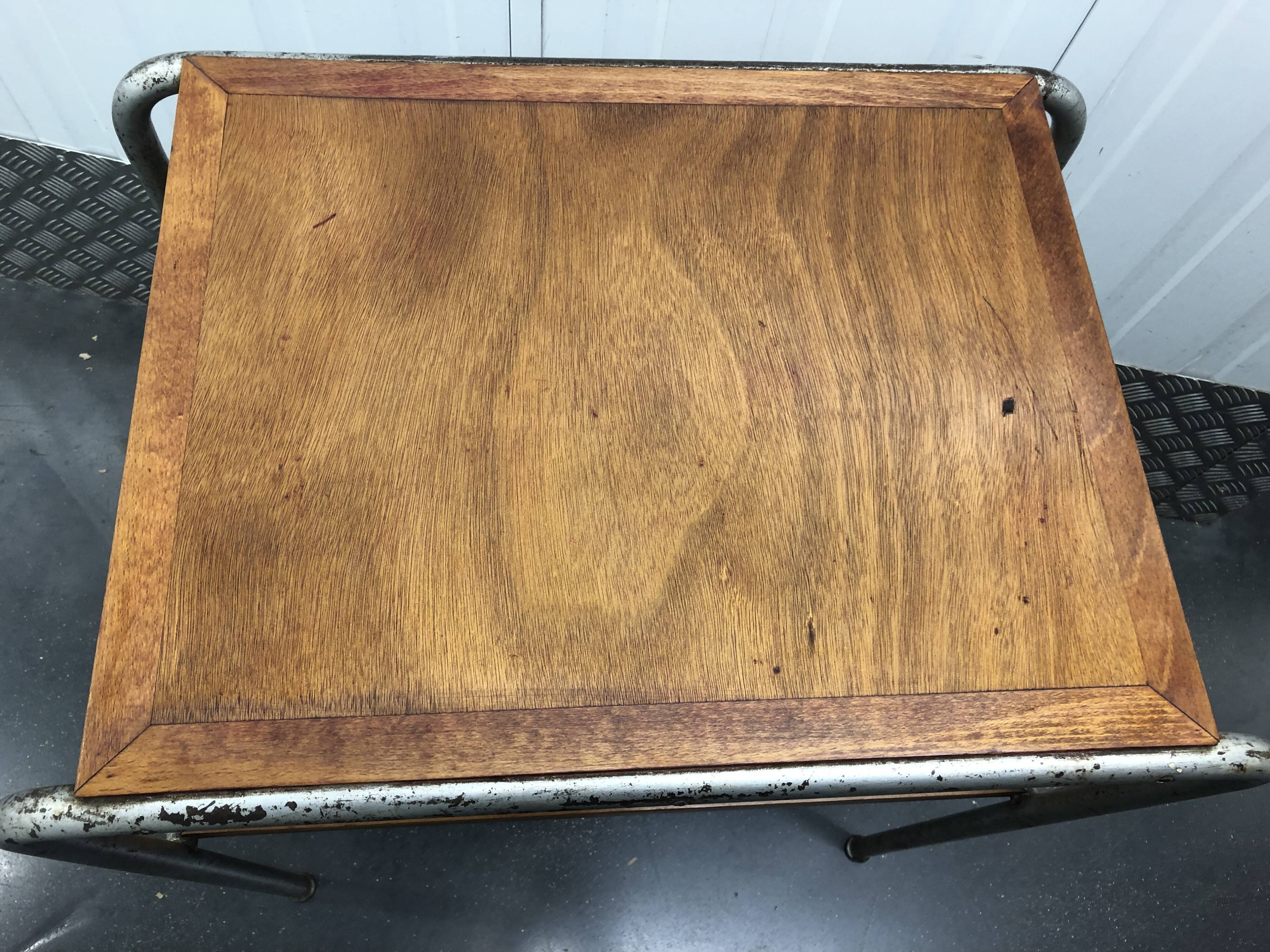 Bauhaus double wooden tray and tube structure around 1930