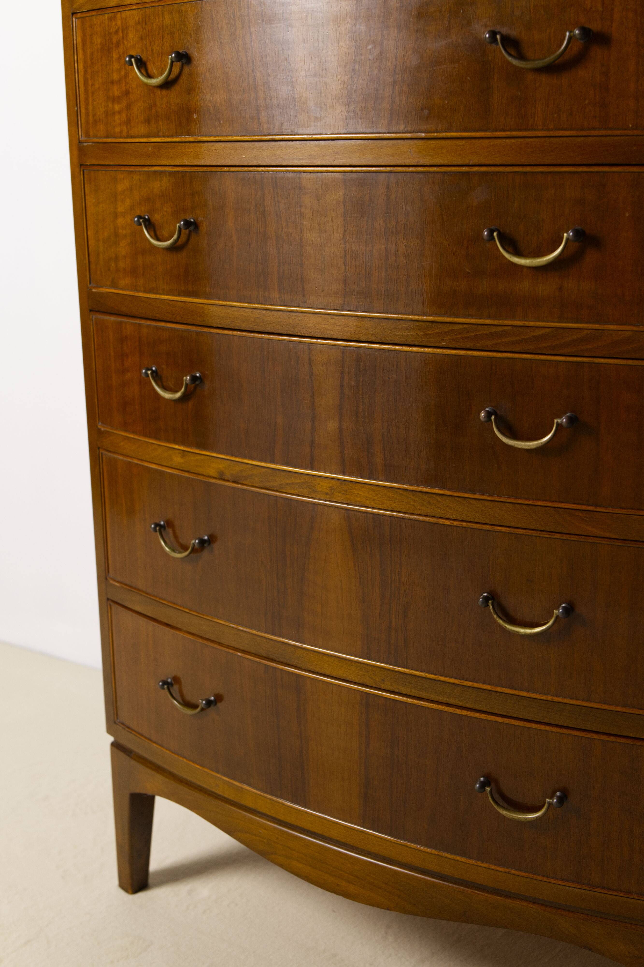 Large Nutwood Chest of Drawers by Ole Wanscher, 1940's