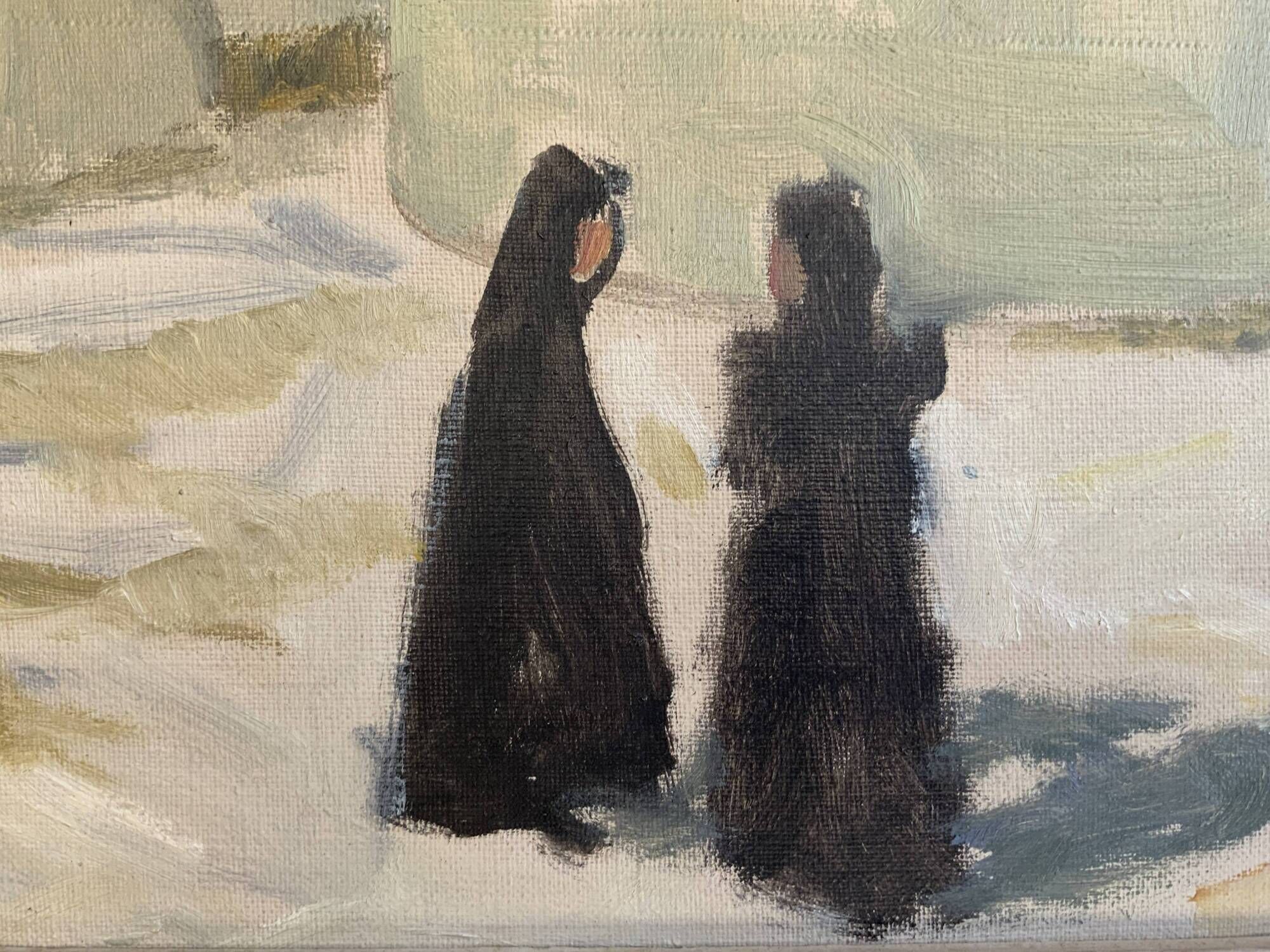 Vintage Swedish modernist oil on canvas "Ibiza" by Uno Bornemark 1953
