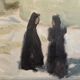 Vintage Swedish modernist oil on canvas "Ibiza" by Uno Bornemark 1953
