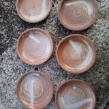 6 tasses et sous tasses à café en grès