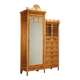 Antique Art Nouveau wardrobe in ash and maple, Italy, 20th century