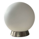 Designer ball lamp in frosted glass and chrome metal