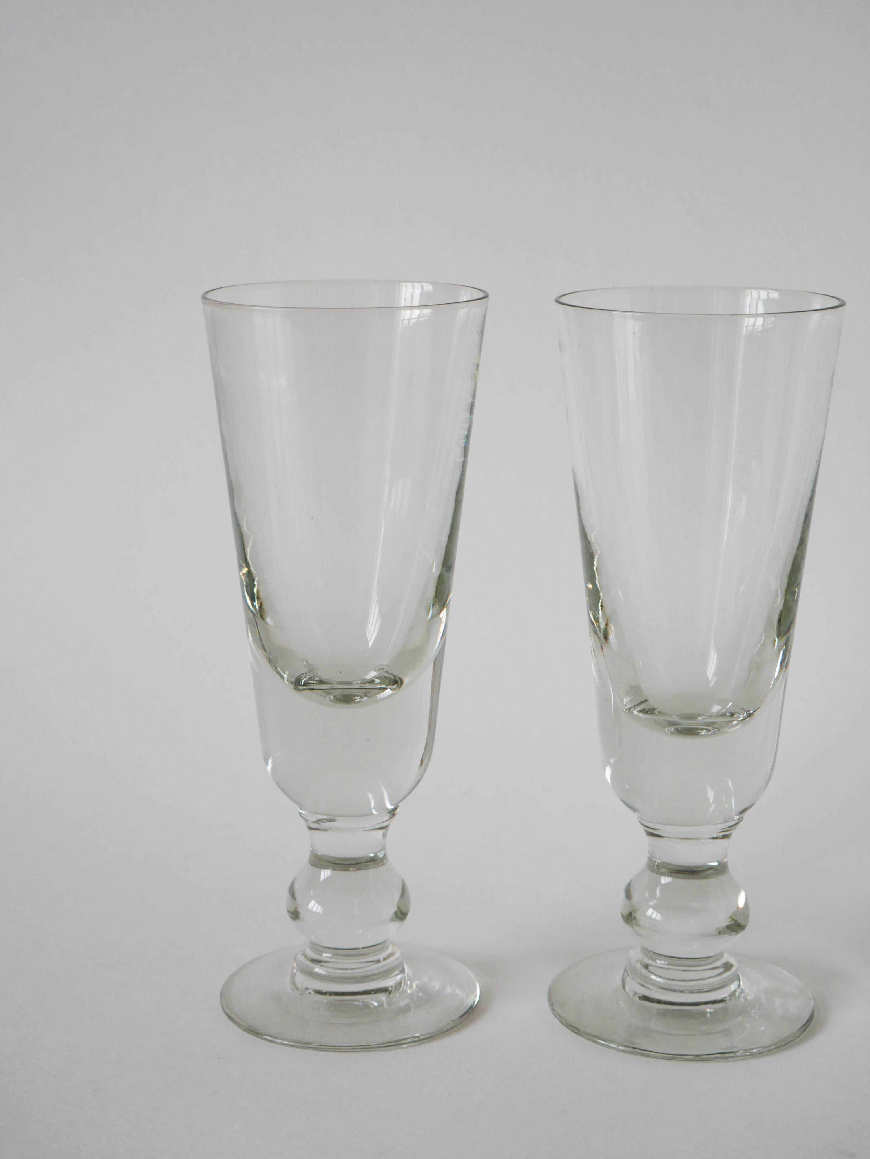 Set of 3 absinthe glasses, early 20th century