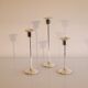 Set of 3 vintage metal candle holders 1970
