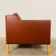 Vintage danish mid century stouby dark cognac leather 2 seater sofa