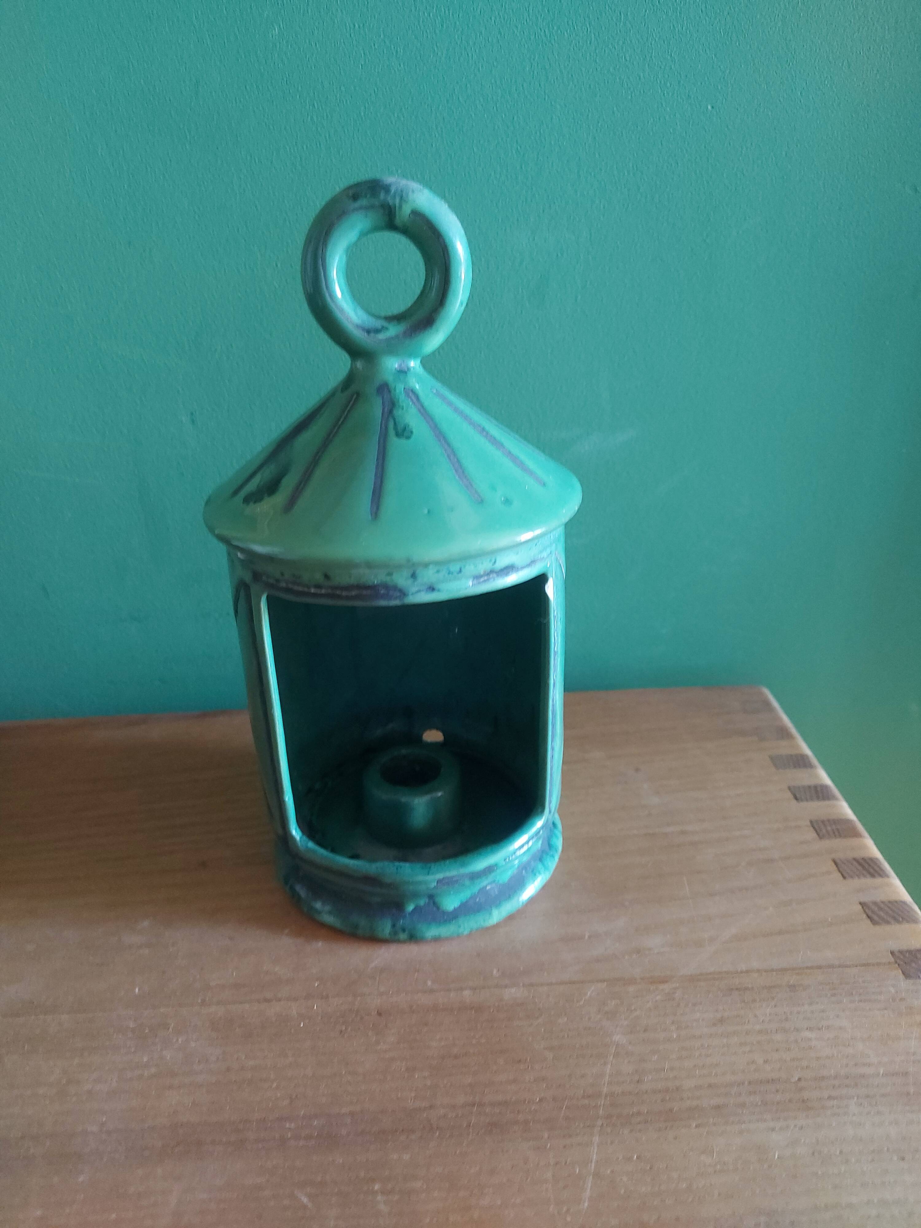Candle holder in glazed ceramic 60s