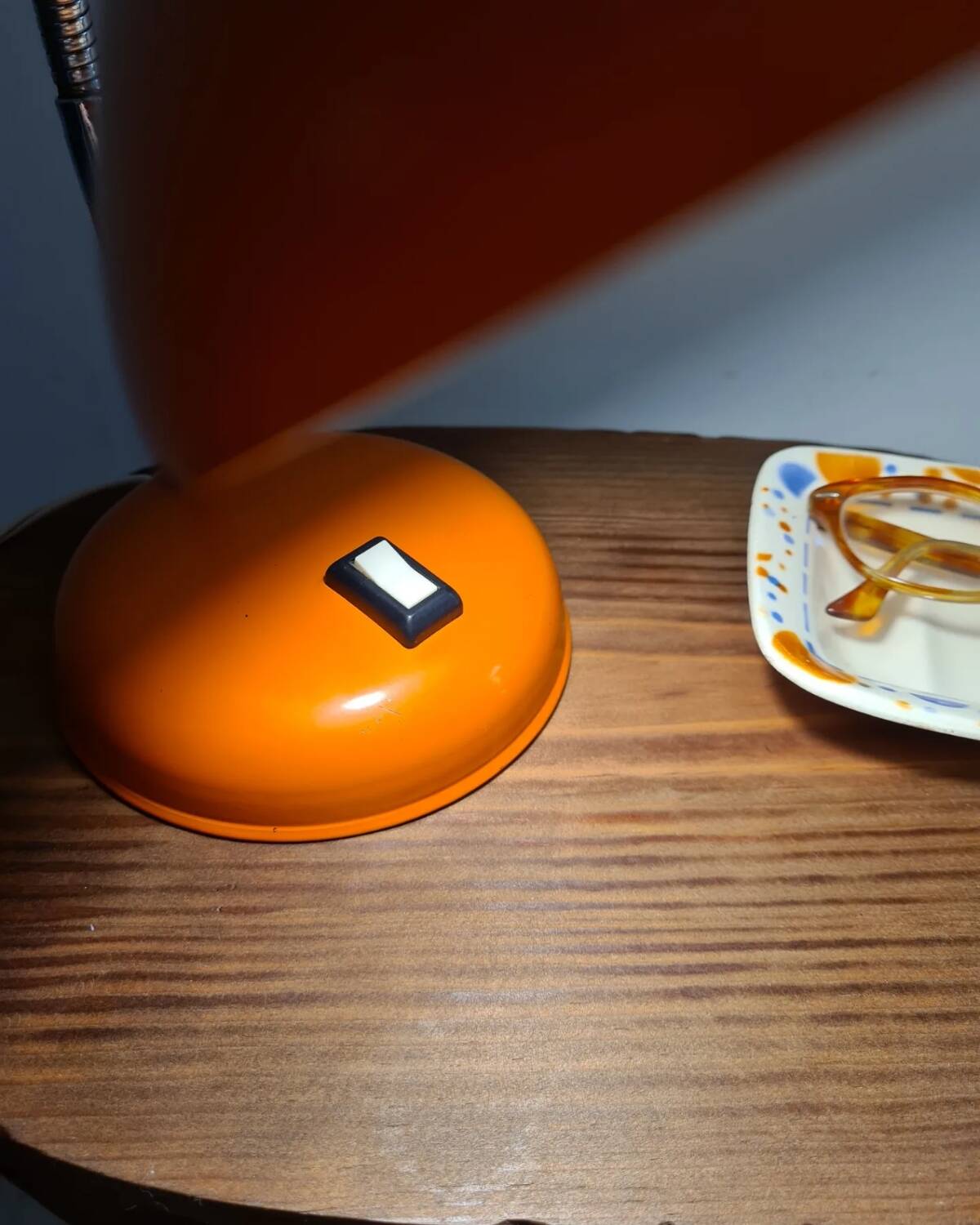 Orange desk or bedside lamp from the 50s