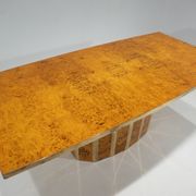Mid-century modern dining table, Ash Burl, Italy