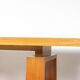 Light cherry wood varnished desk. 1970s