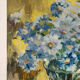 Bouquet of blue flowers, oil on canvas signed