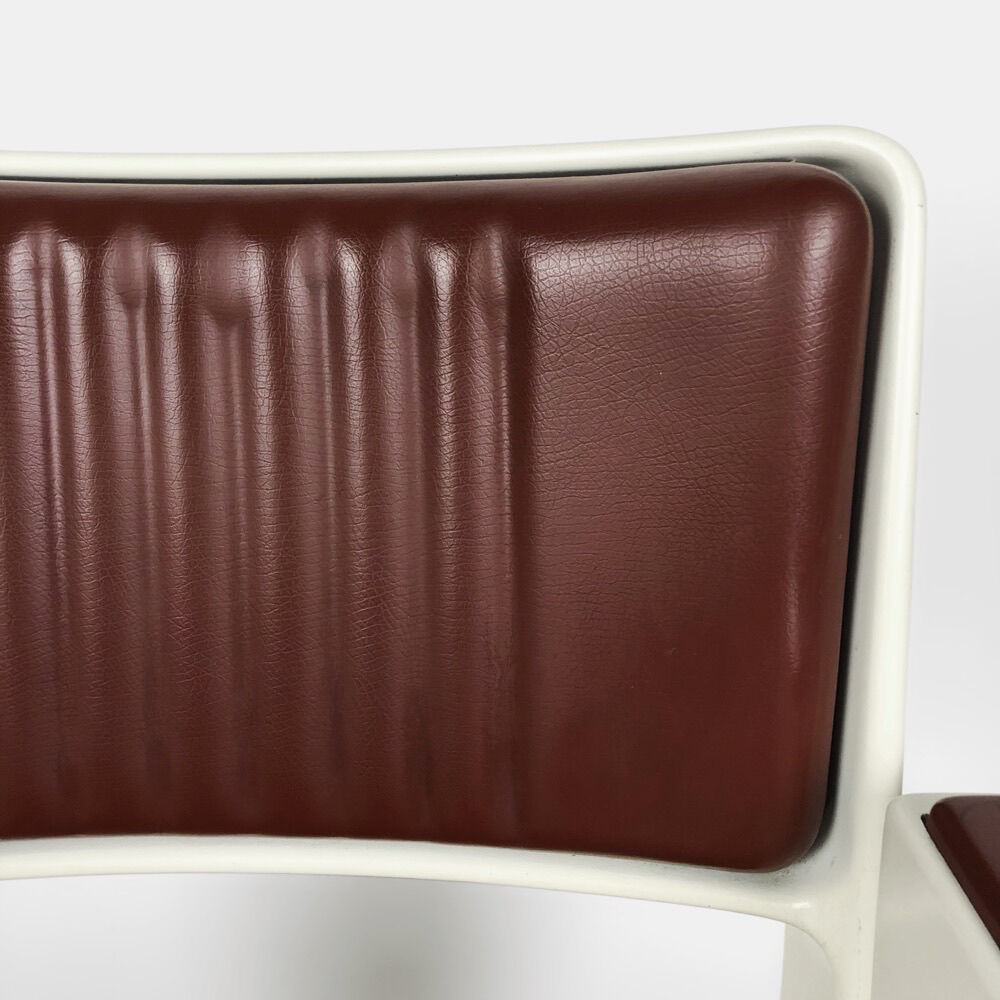Space-Age vintage hairdresser's chair in resin and skai