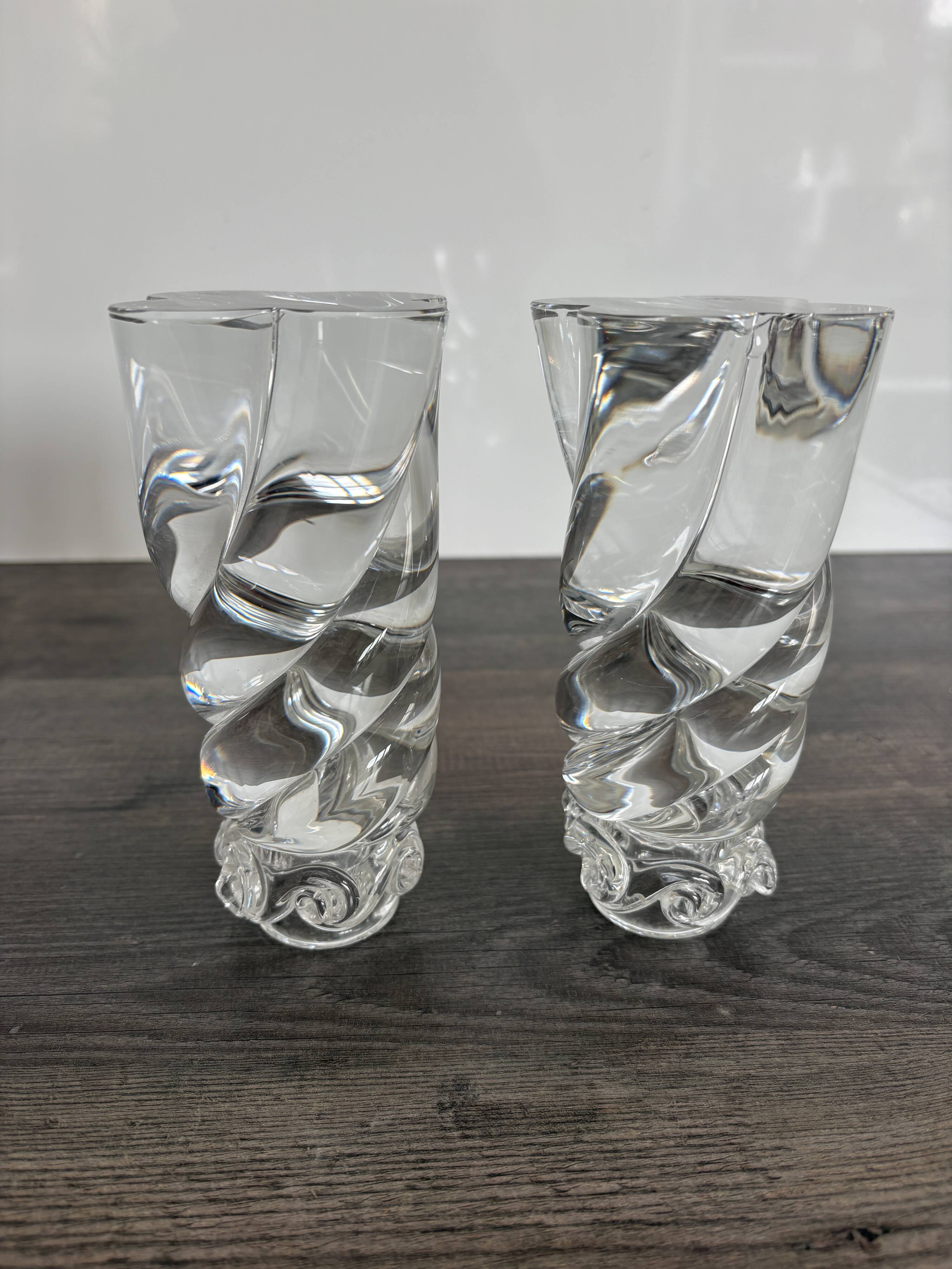Pair of signed Baccarat Aladin candlesticks