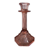 Art Deco pink glass candlestick