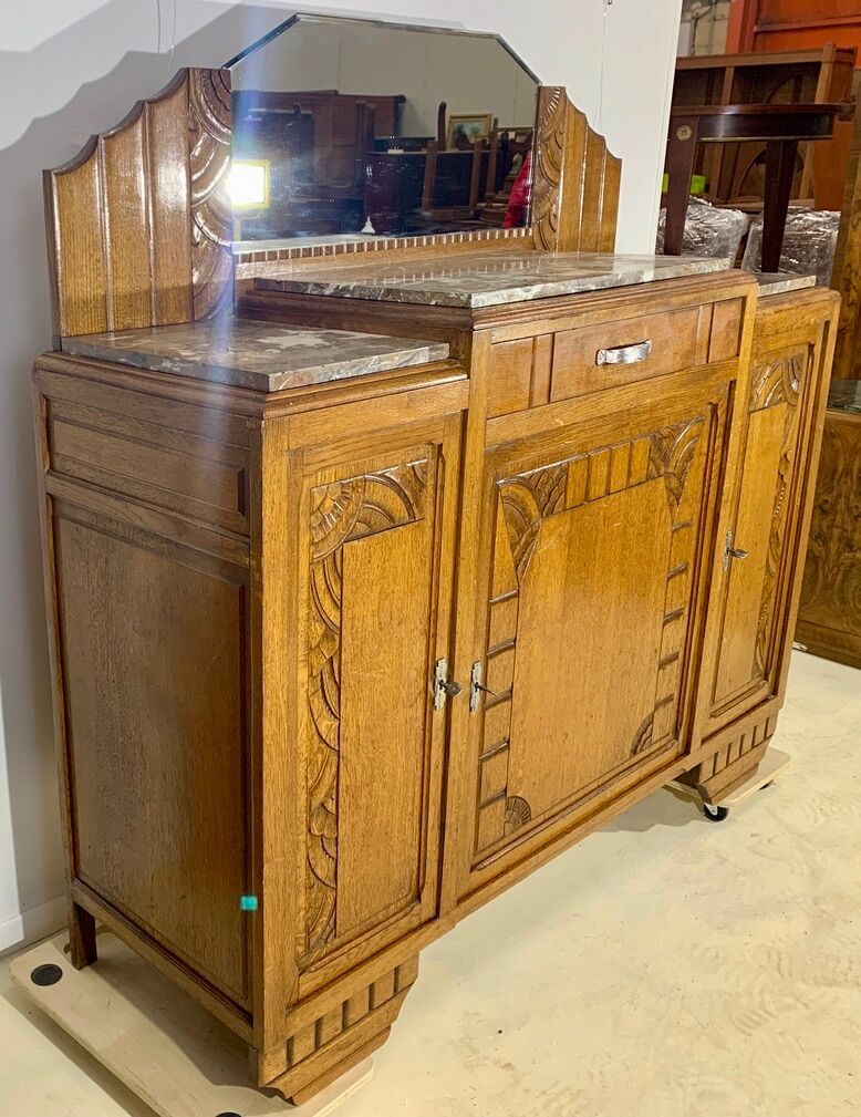Buffet art deco en chêne massif