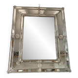 Venetian Rectangular Floreal Hand-Carving Wall Mirror in Murano Glass Style