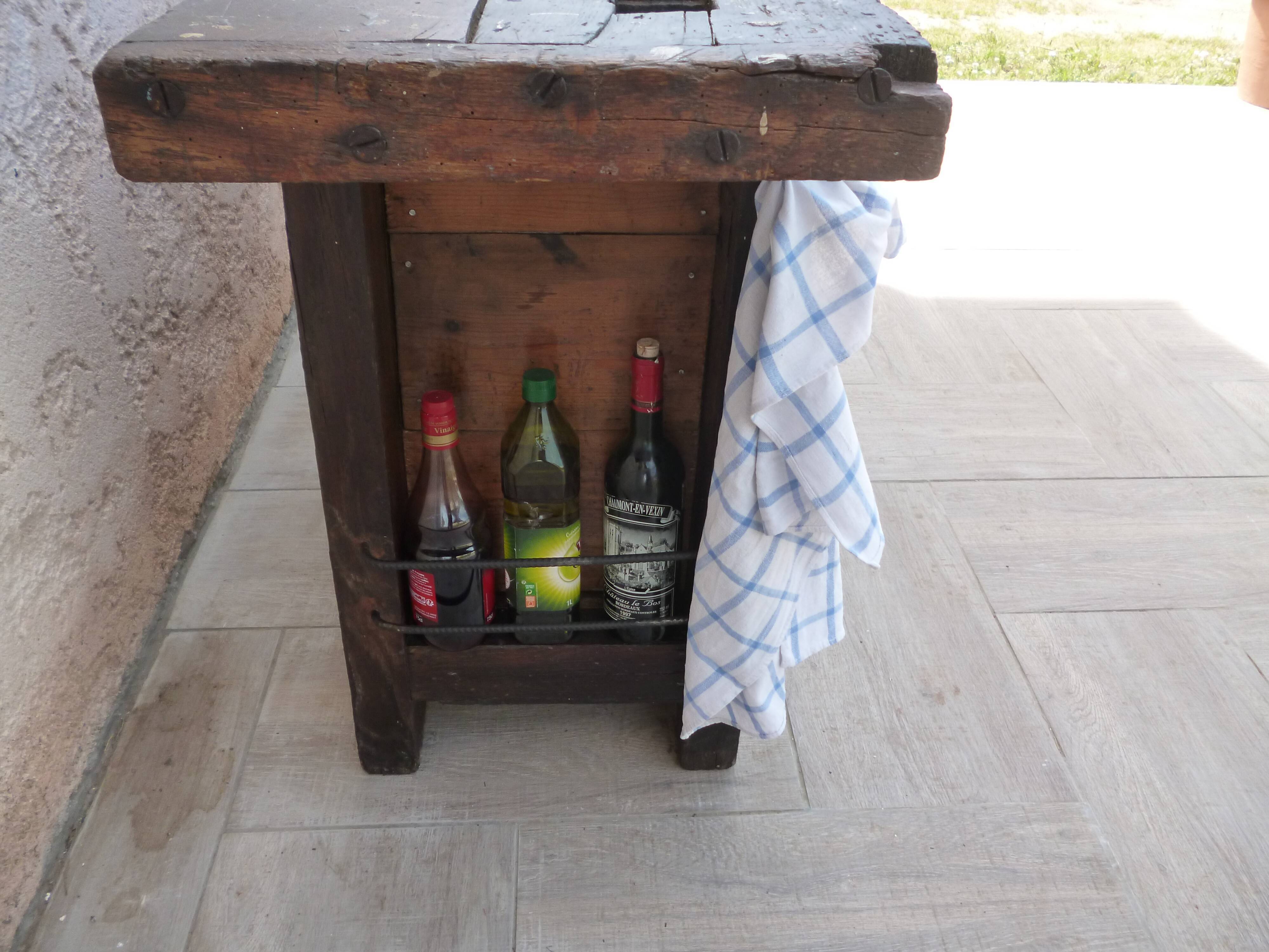 Old oak workbench