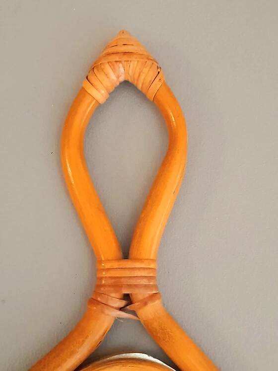 1960s rattan drop mirror