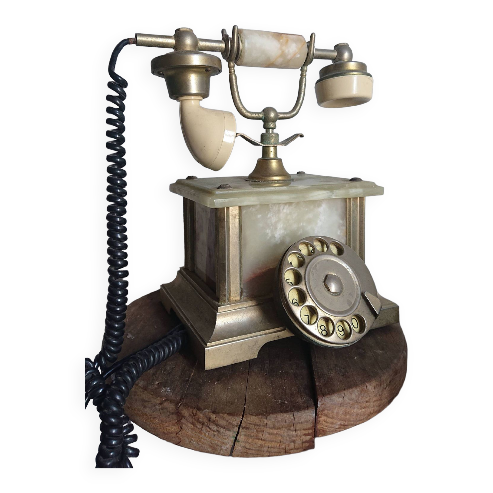 Téléphone rotatif onyx vert italien