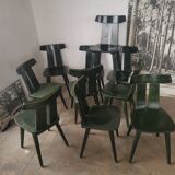 Set of 10 wooden bistro chairs