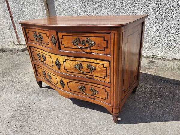 Commode transition louis xv louis xvi en merisier 4 tiroirs du xviii ème siecle