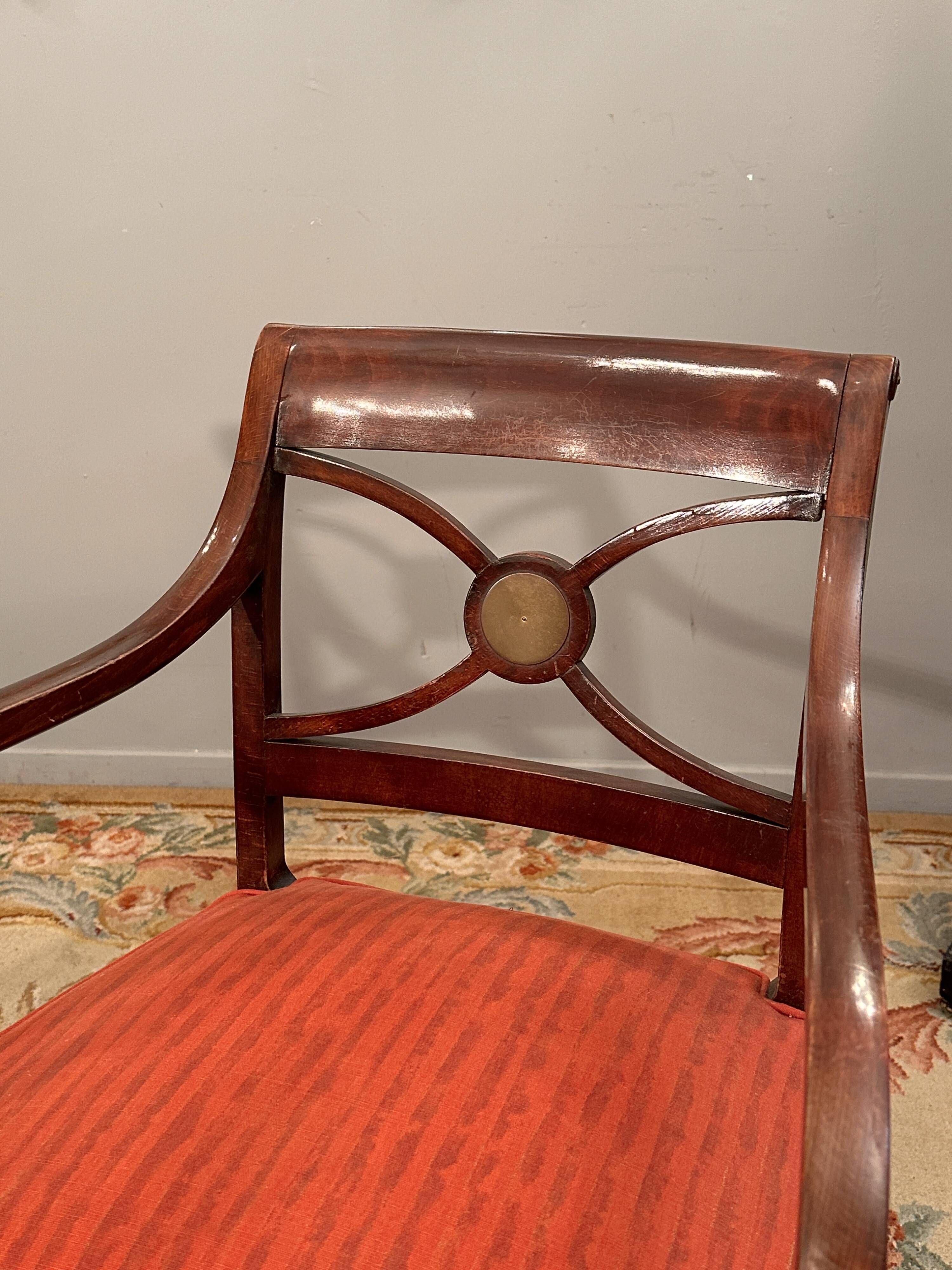 Maurice Hirch, Pair Of Stamped Mahogany Armchairs, 20th Century
