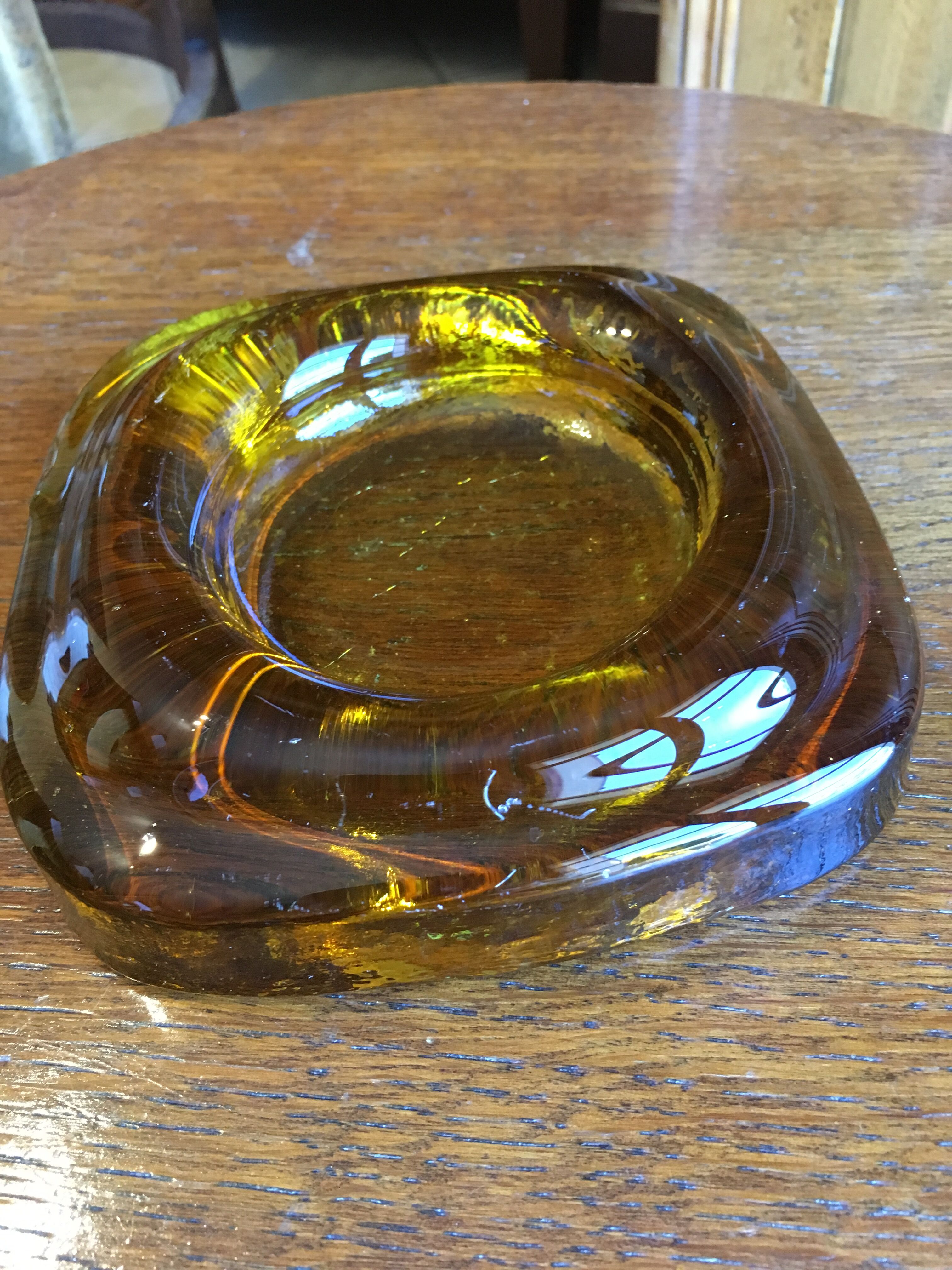 Old glass ashtray