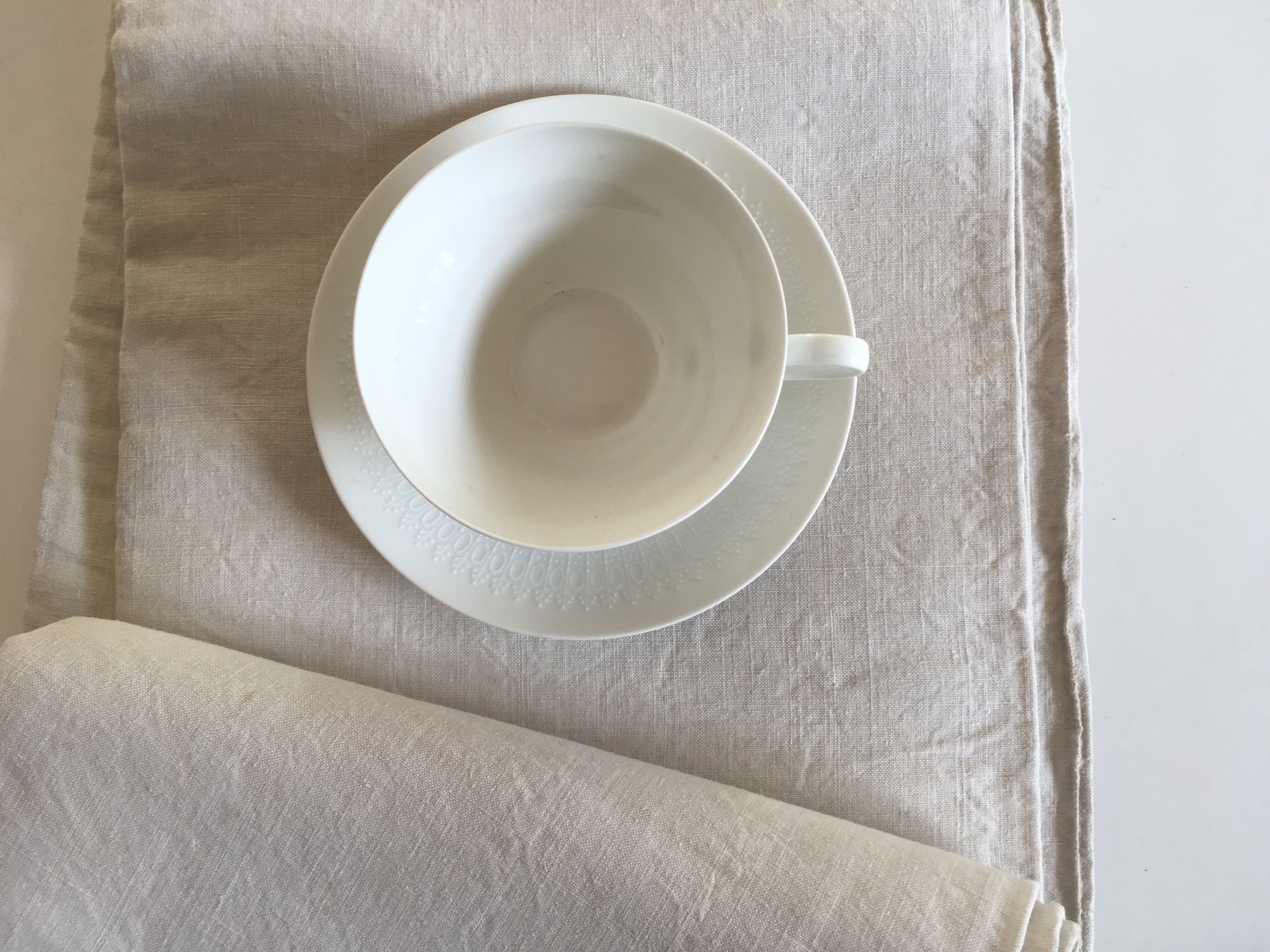 19th Raw linen tablecloth length 290 cm