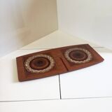 Wyncraft ceramic and teak trivet, England, 1970