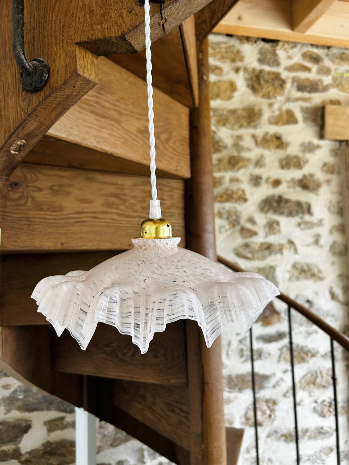 Vintage opaline pendant light