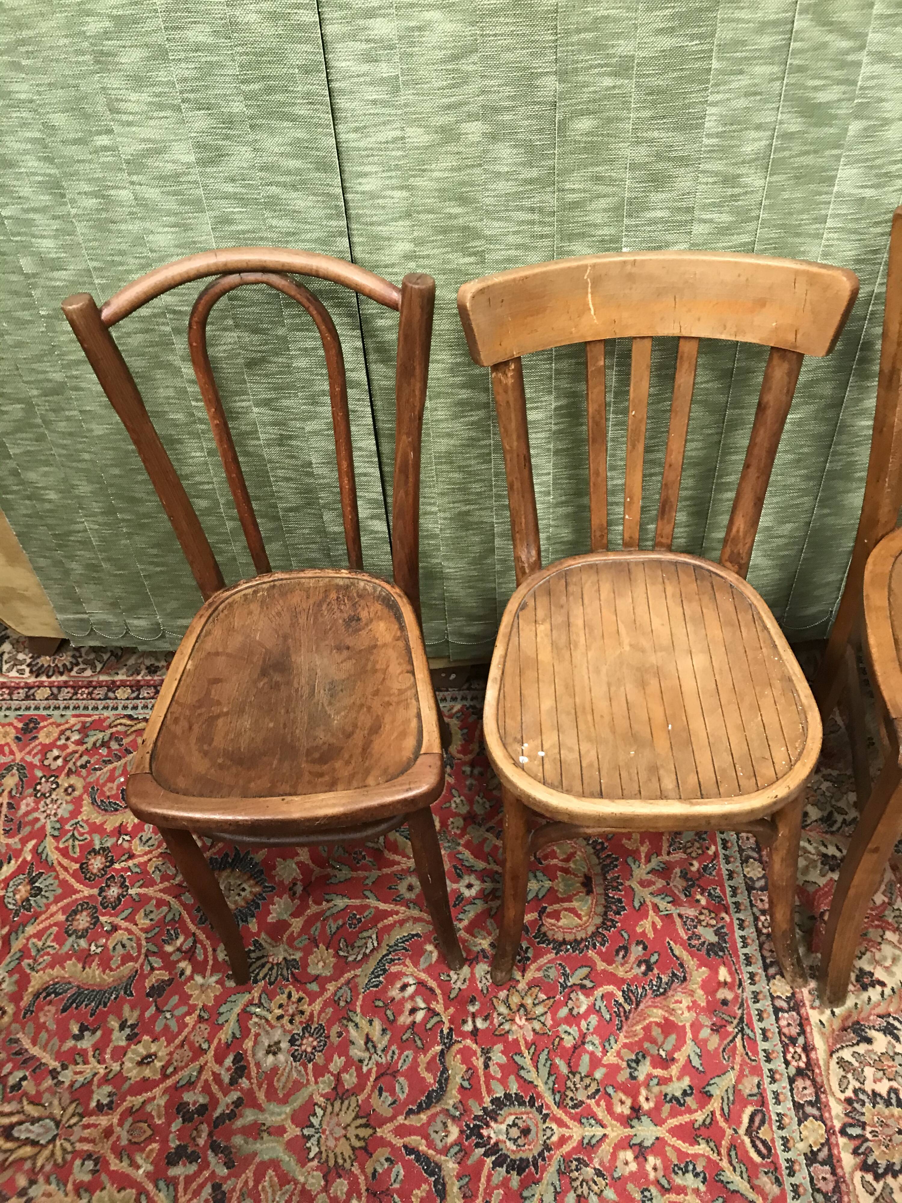 Set of 4 vintage bistro chairs 50s