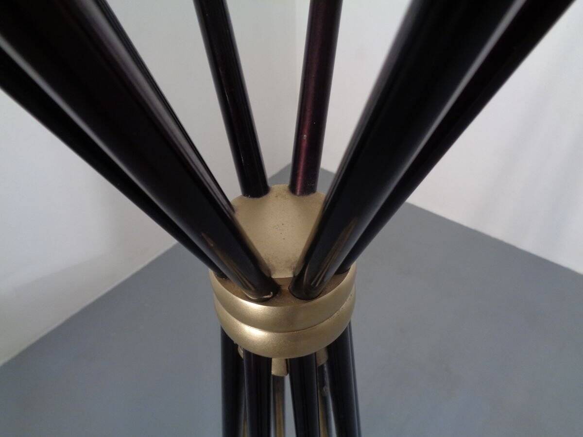 Italian copper and steel tubular coat rack, 1950s