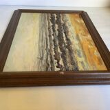 Signed marine painting on hardboard