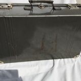 Vintage dark grey metal suitcase