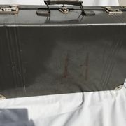 Vintage dark grey metal suitcase