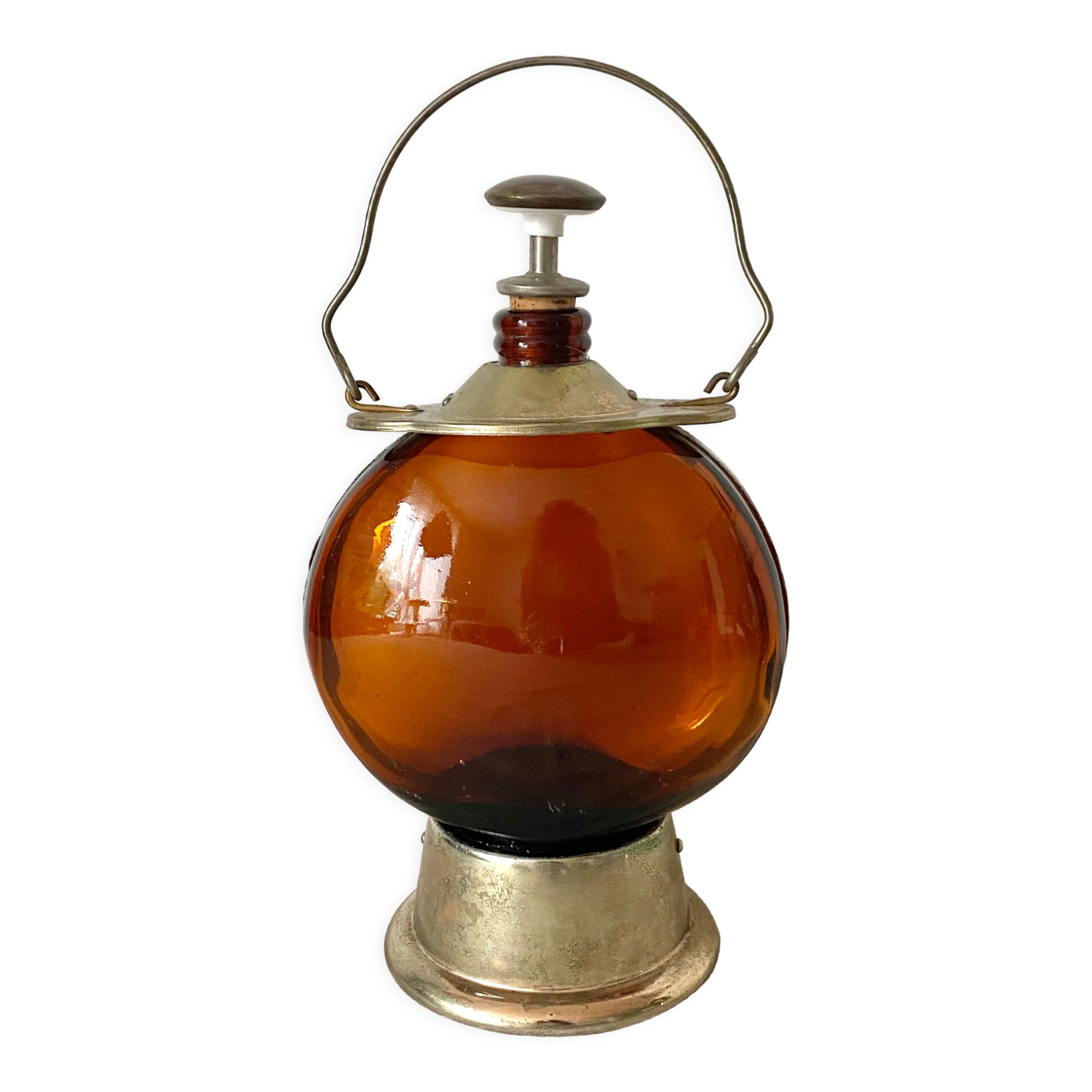 Carafe vintage en verre ambré musicale