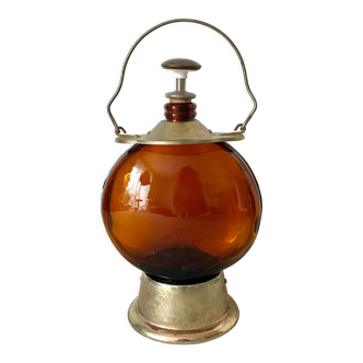 Vintage musical amber glass decanter